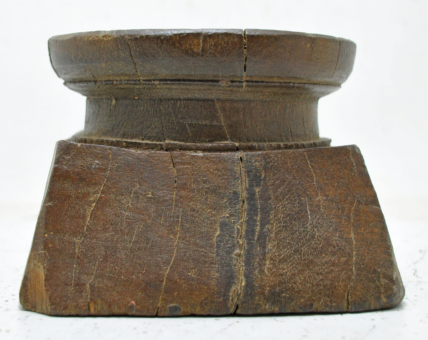 Antique Wooden Agricultural Seed Holder Bijni Candle Holder Original Old Hand Carved