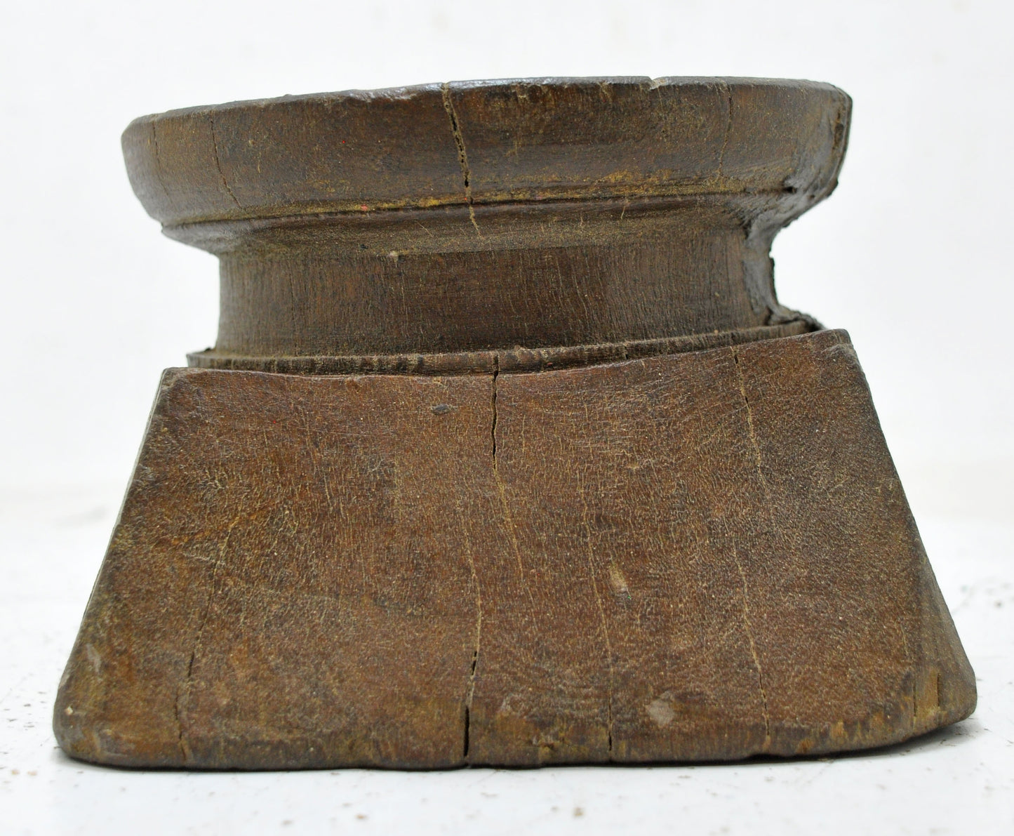 Antique Wooden Agricultural Seed Holder Bijni Candle Holder Original Old Hand Carved
