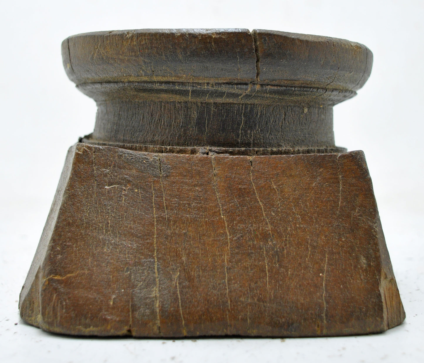 Antique Wooden Agricultural Seed Holder Bijni Candle Holder Original Old Hand Carved