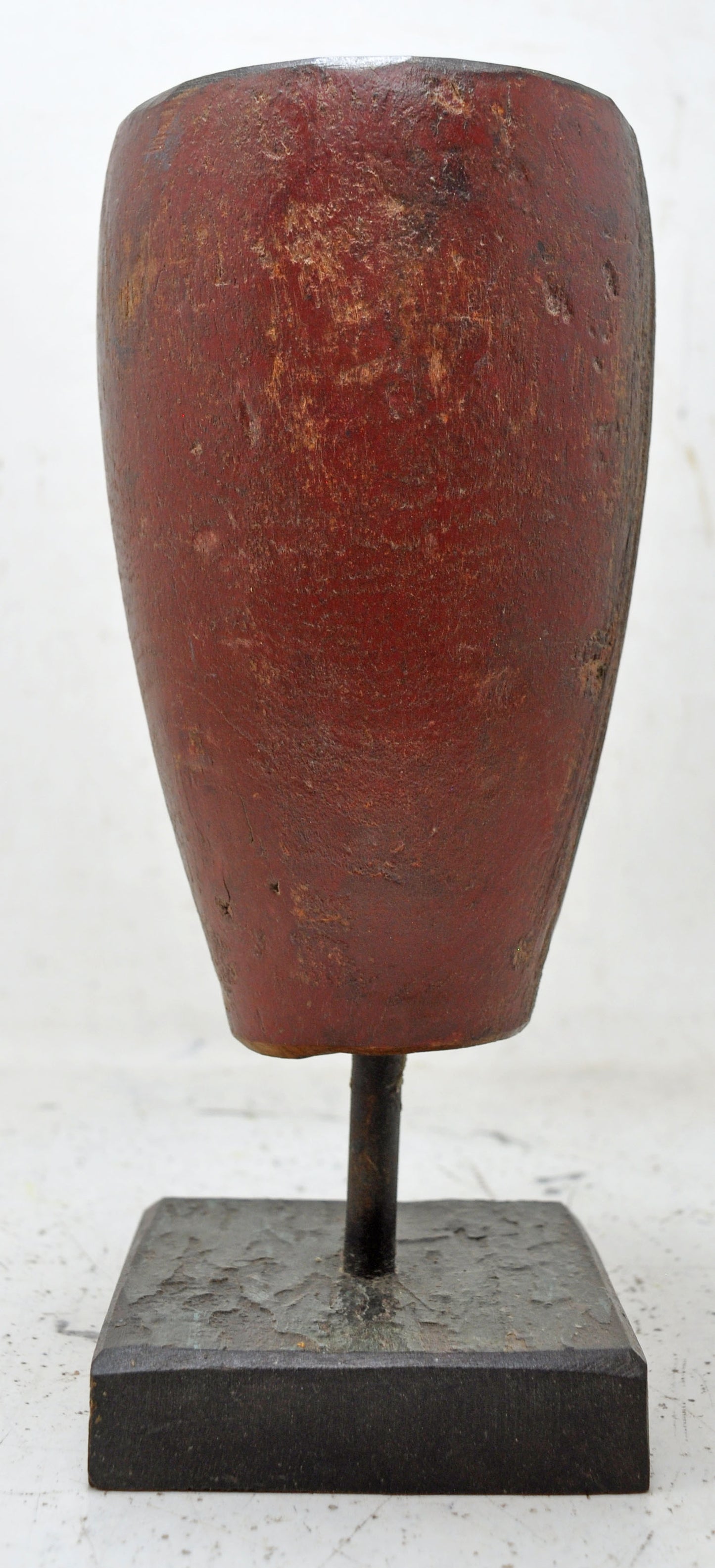 Antique Wooden Round Candle Holder Original Old Hand Carved