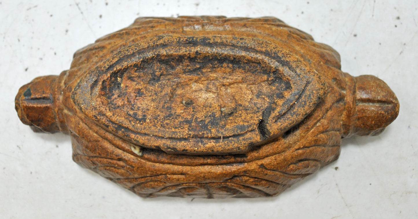 Antique Yellow Sand Stone Oval Kharal Bowl Original Old Very Fine Hand Carved