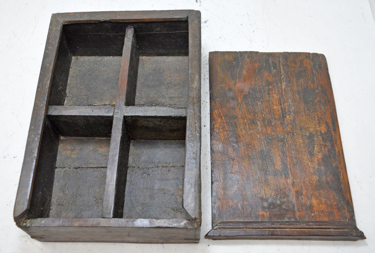 Antique Wooden Kitchenware Spice Box Original Old Hand Crafted