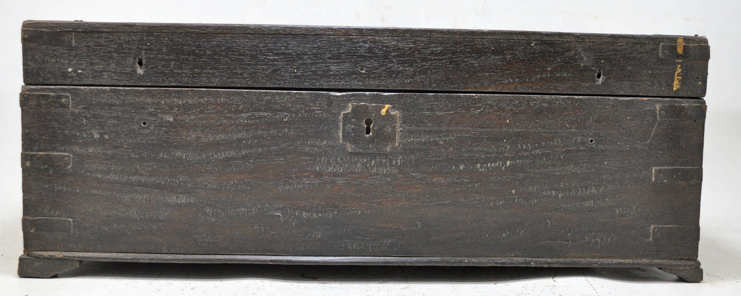 Antique Wooden Merchants' Cash Chest Money Box Original Old Hand Crafted