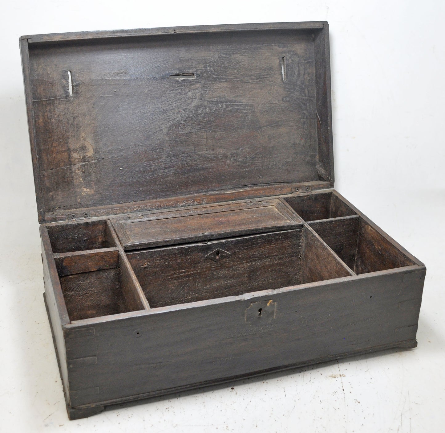 Antique Wooden Merchants' Cash Chest Money Box Original Old Hand Crafted