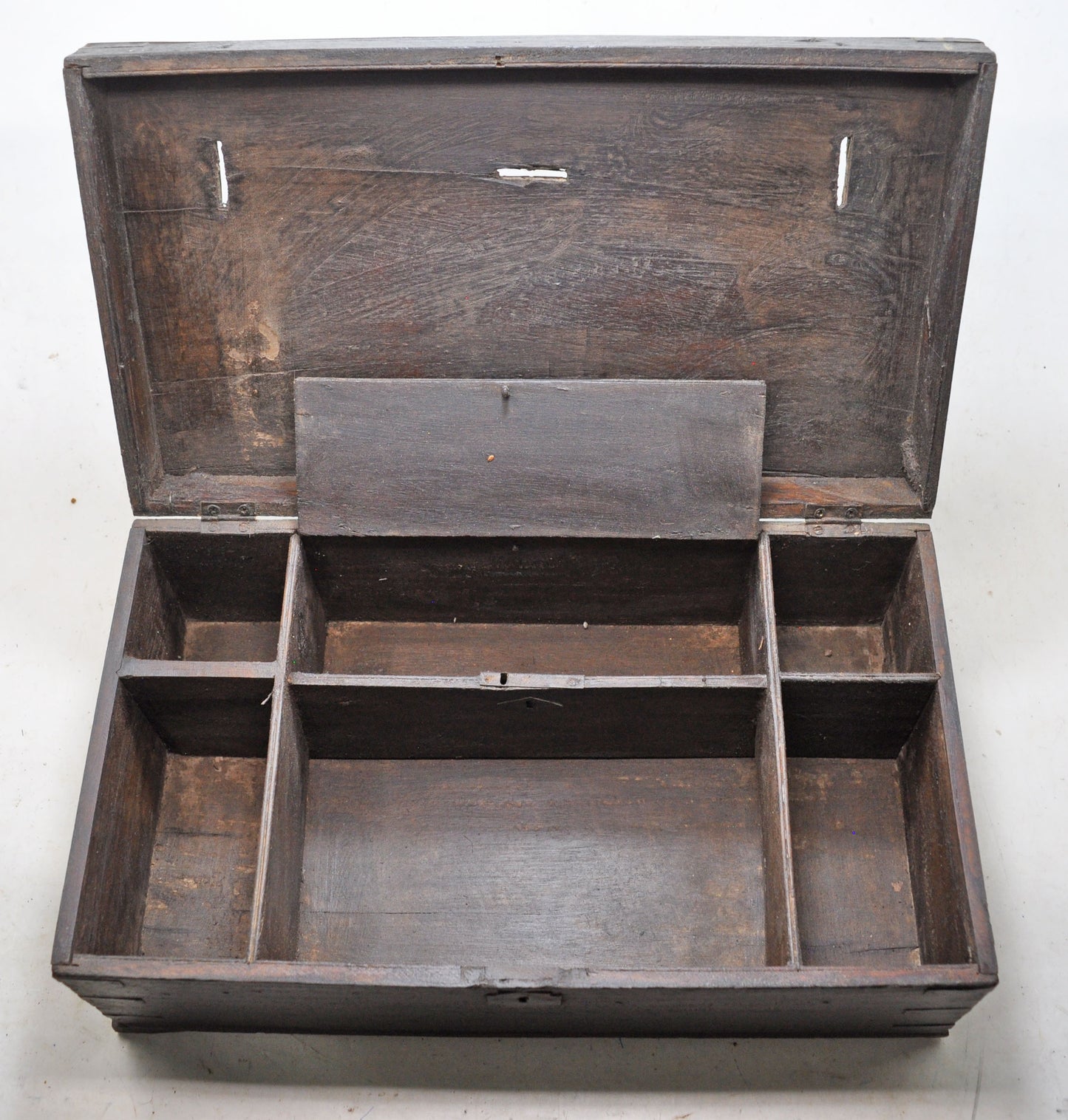Antique Wooden Merchants' Cash Chest Money Box Original Old Hand Crafted
