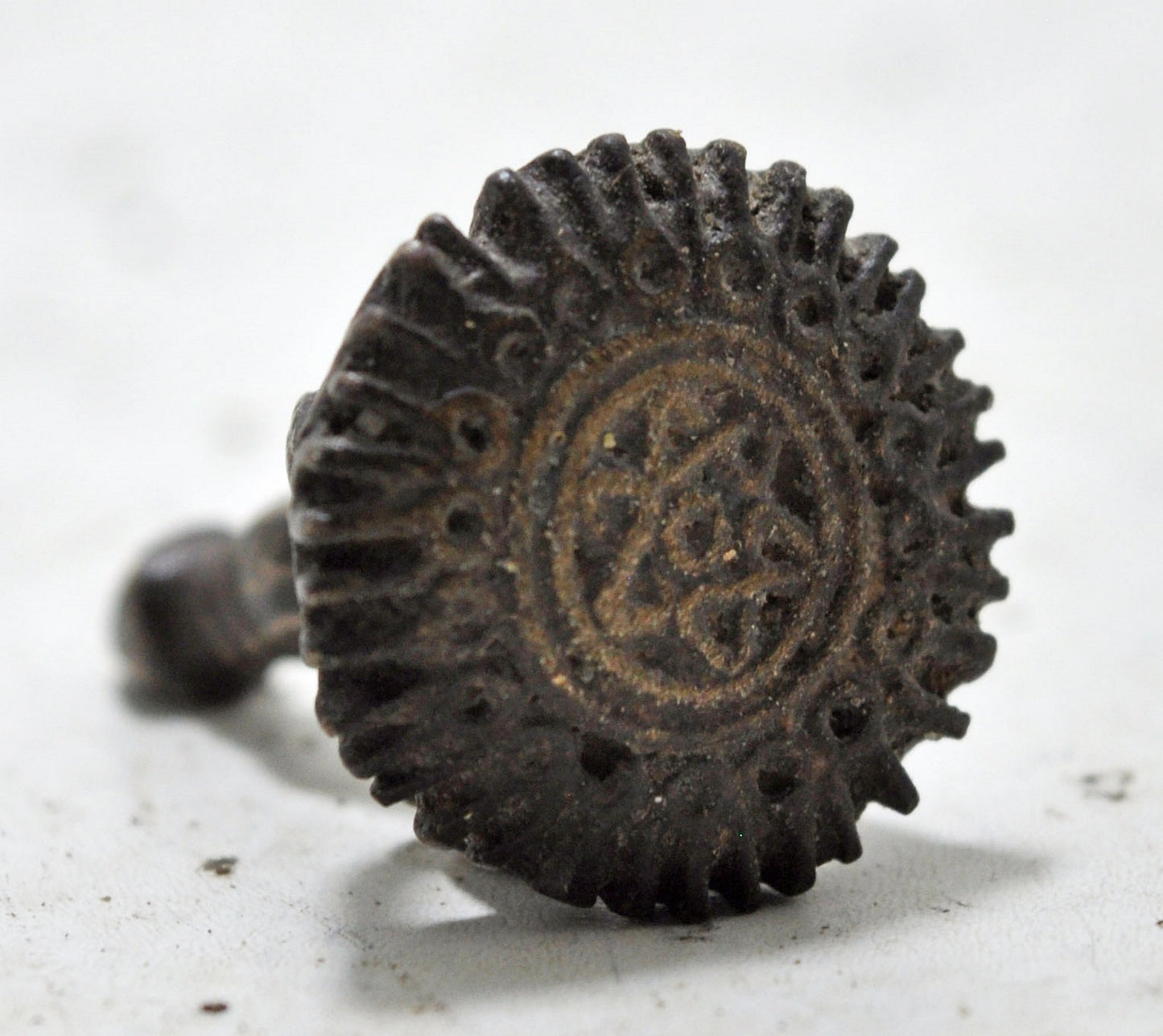 Antique Brass Stamp Seal Tool Dye Original Old Hand Crafted Engraved