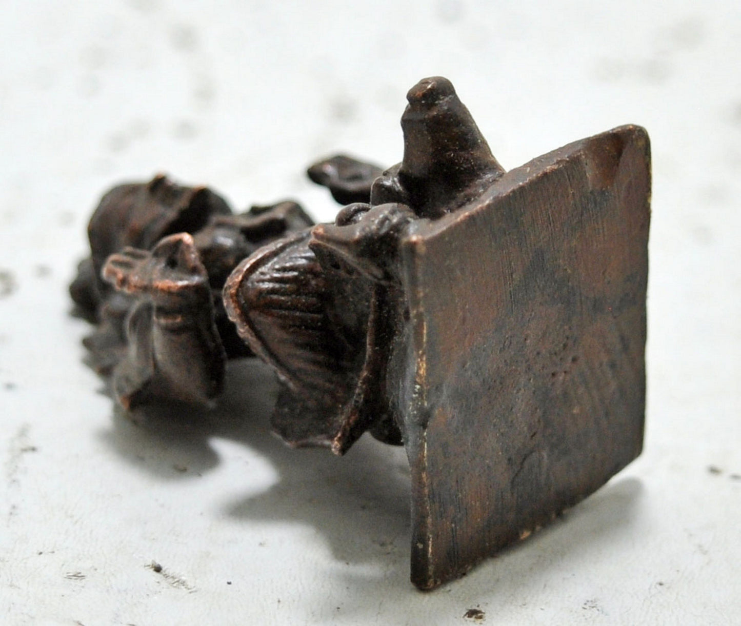 Antique Brass Tribal God Figurine Original Old Hand Crafted Engraved