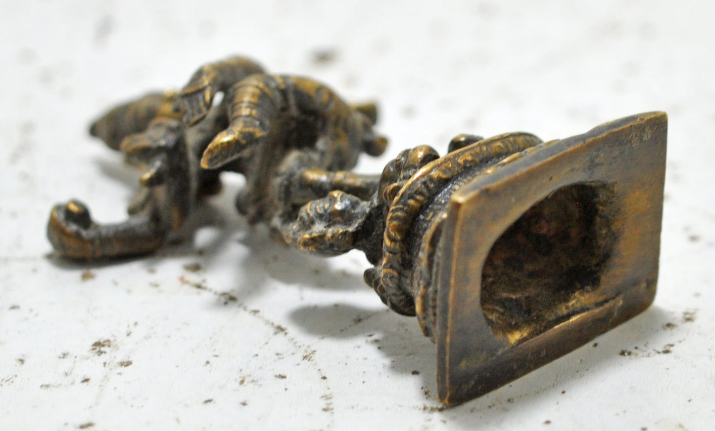 Antique Brass Dancing God Shiva Nataraj Idol Figurine Original Old Fine Engraved