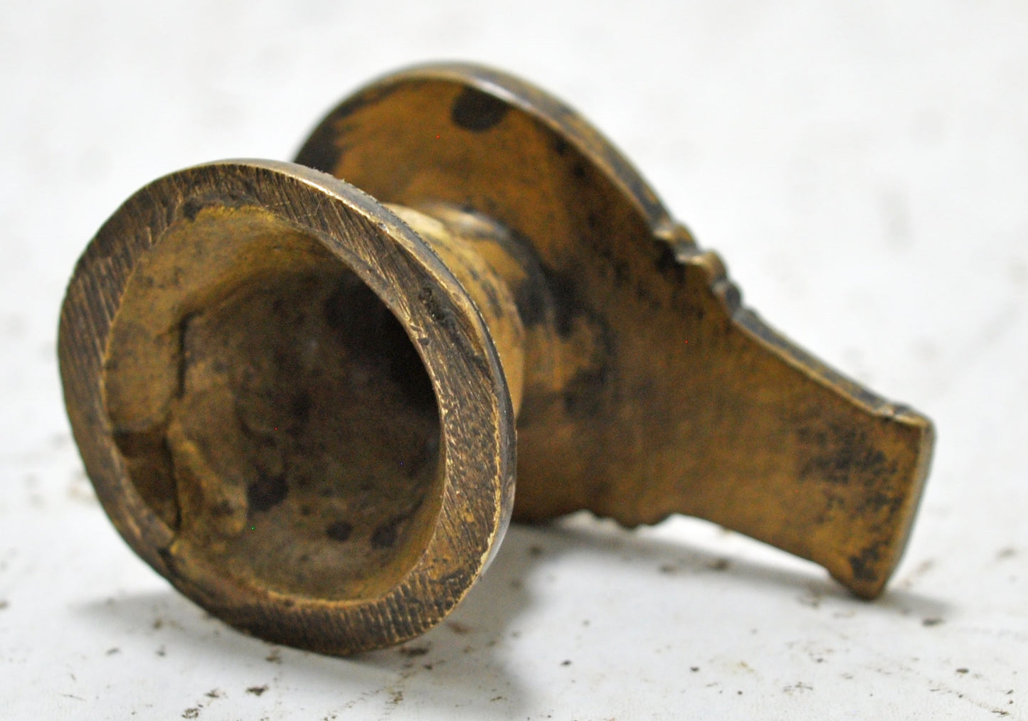 Antique Brass God Shiva Linga Idol Figurine Original Old Hand Crafted Engraved