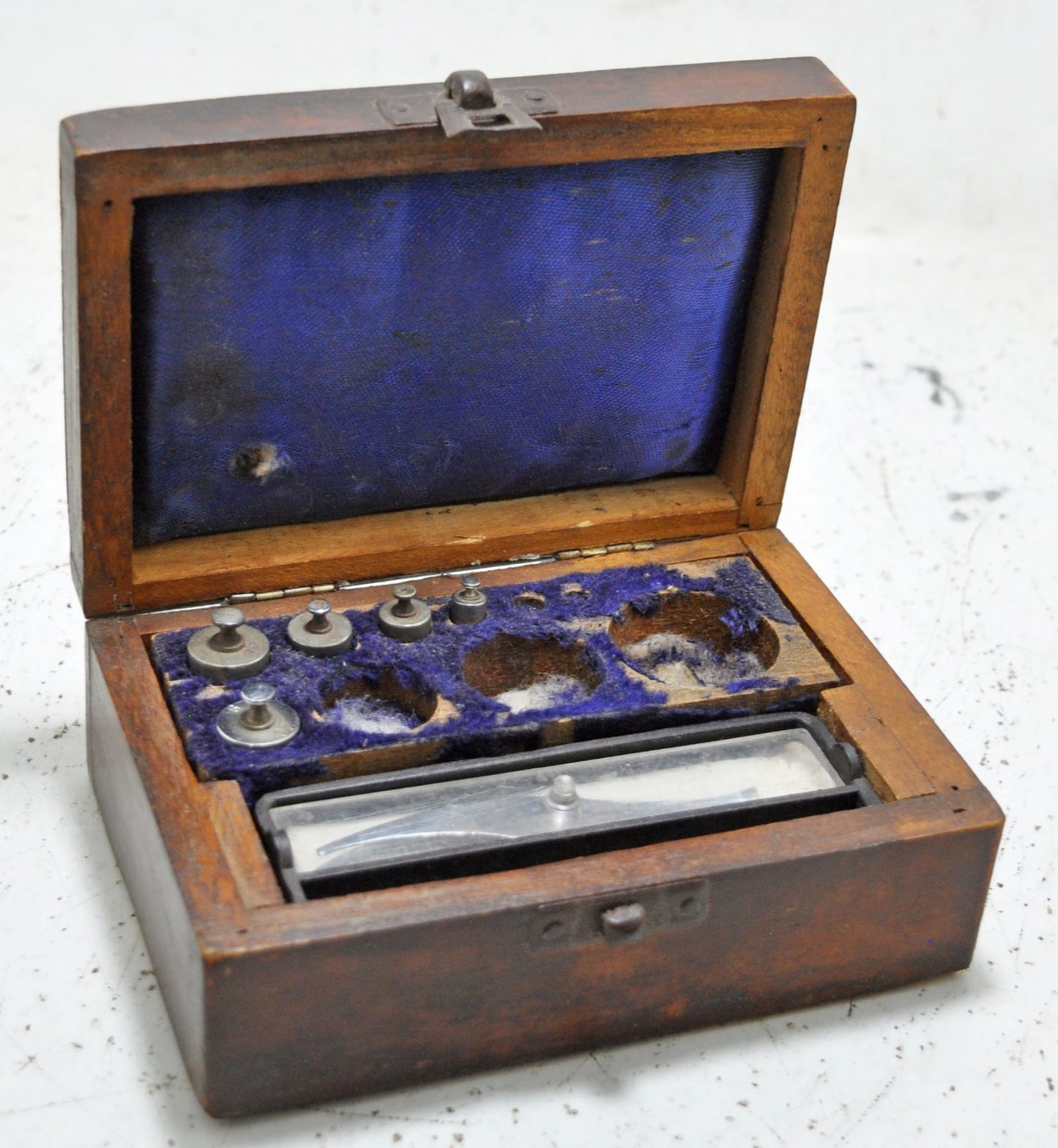 Vintage Wooden Jewellery Maker's Weights Box Original Old Hand Crafted