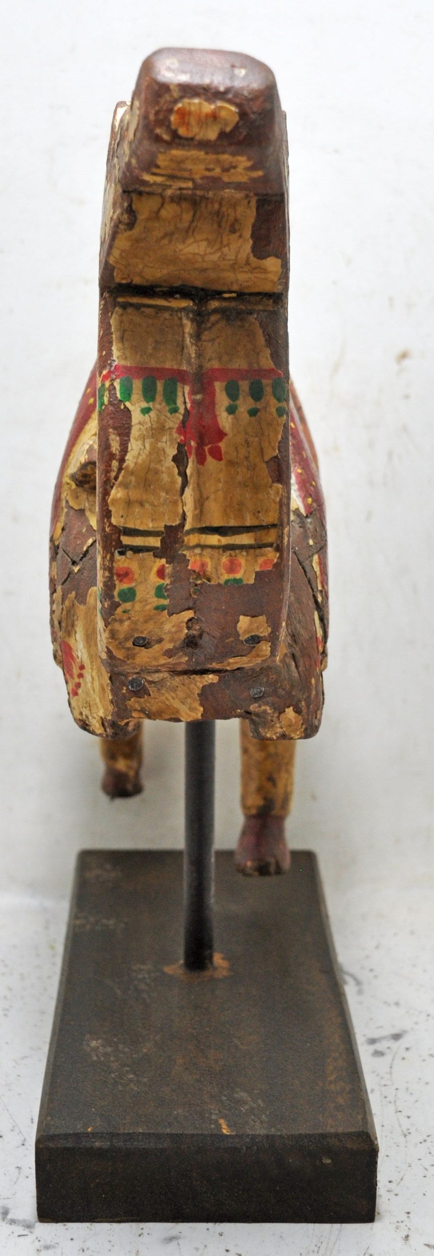 Vintage Wooden Large Camel Figurine Original Old Hand Carved Fine Painted