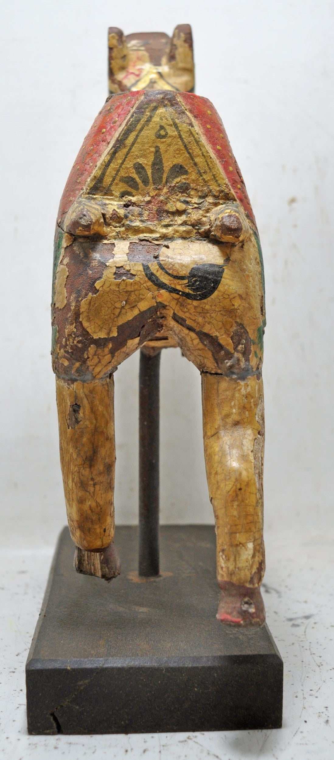 Vintage Wooden Large Camel Figurine Original Old Hand Carved Fine Painted