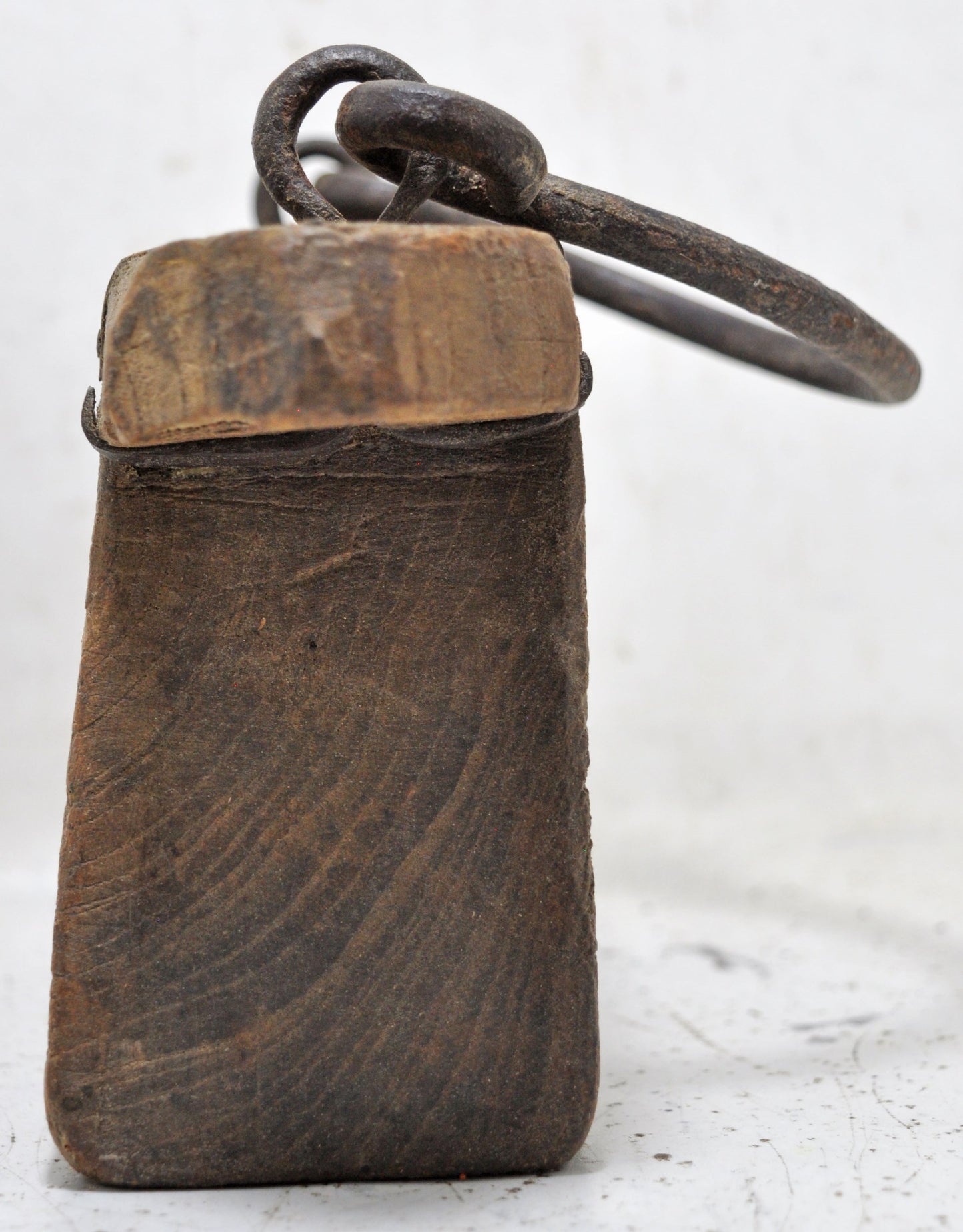 Antique Wooden Lantern Oil Pot Container Original Old Hand Carved
