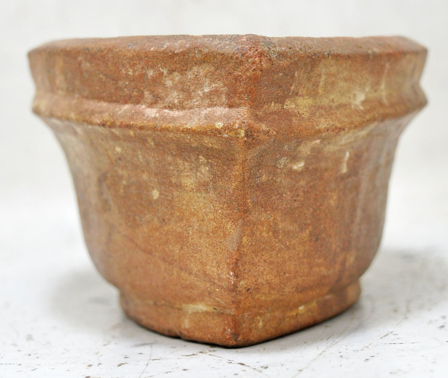 Antique Sand Stone Oval Kharal Bowl Original Old Hand Carved