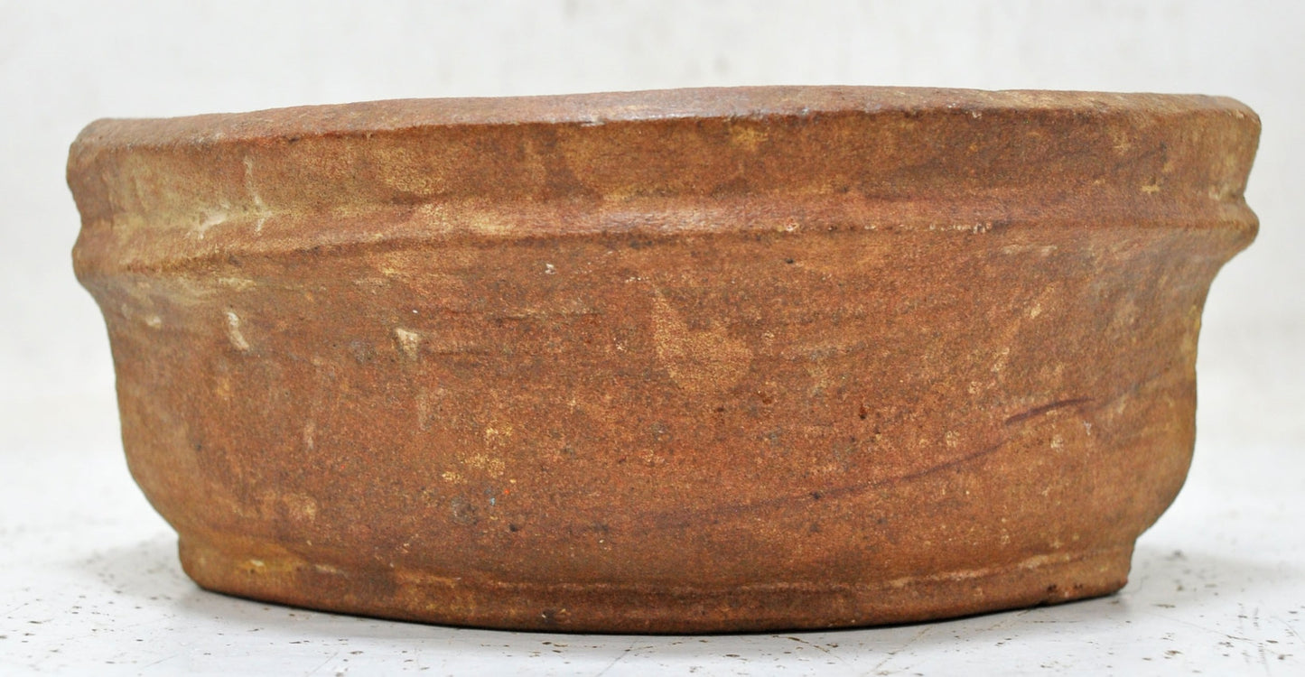 Antique Sand Stone Oval Kharal Bowl Original Old Hand Carved