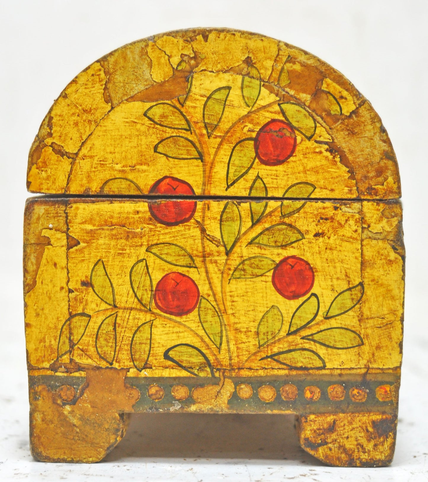 Vintage Wooden Pencil Stationary Box Original Old Hand Crafted Floral Painted