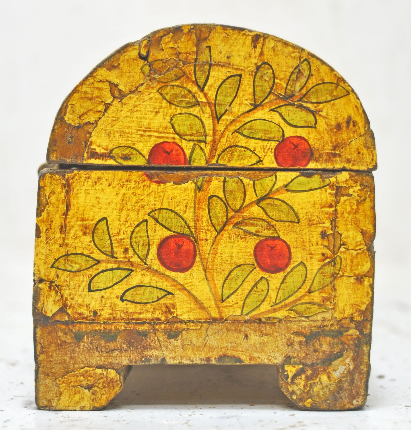 Vintage Wooden Pencil Stationary Box Original Old Hand Crafted Floral Painted