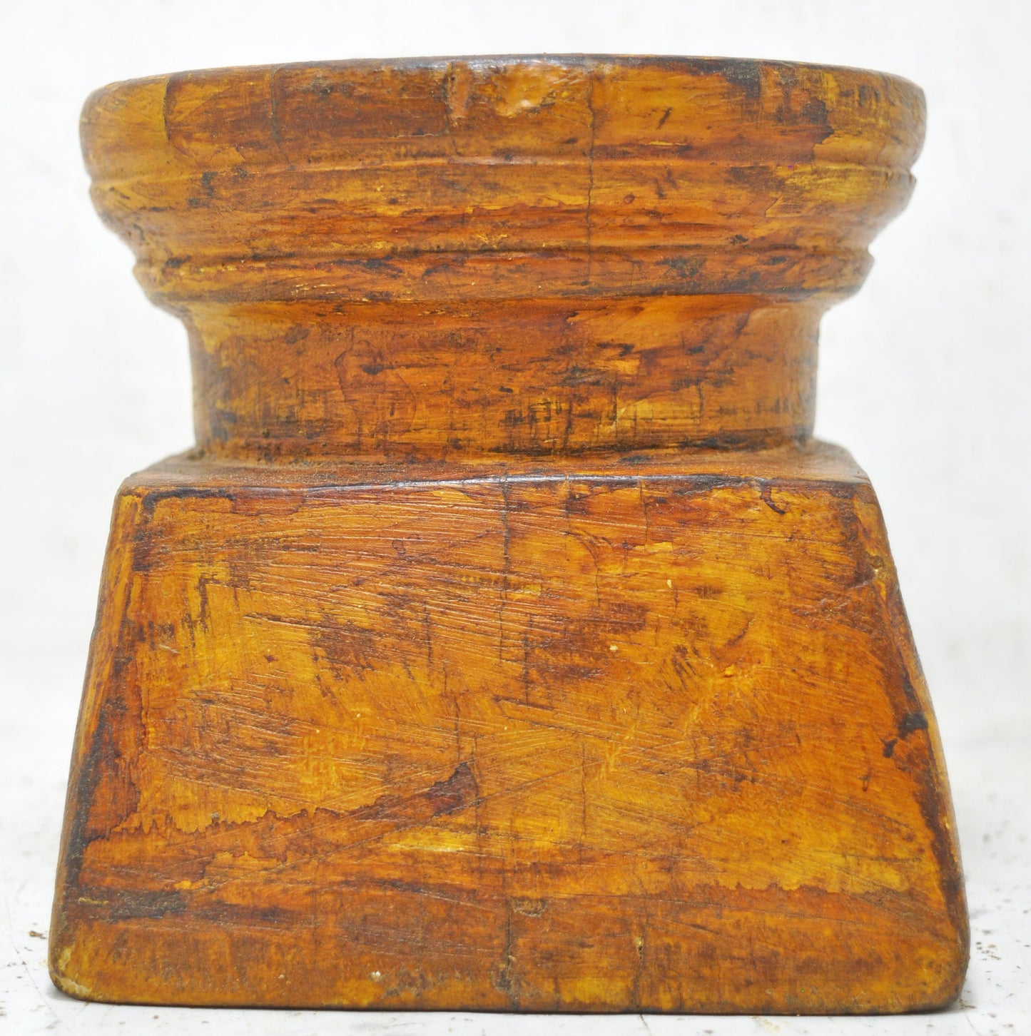 Antique Wooden Agricultural Seed Holder Bijni Original Old Hand Carved