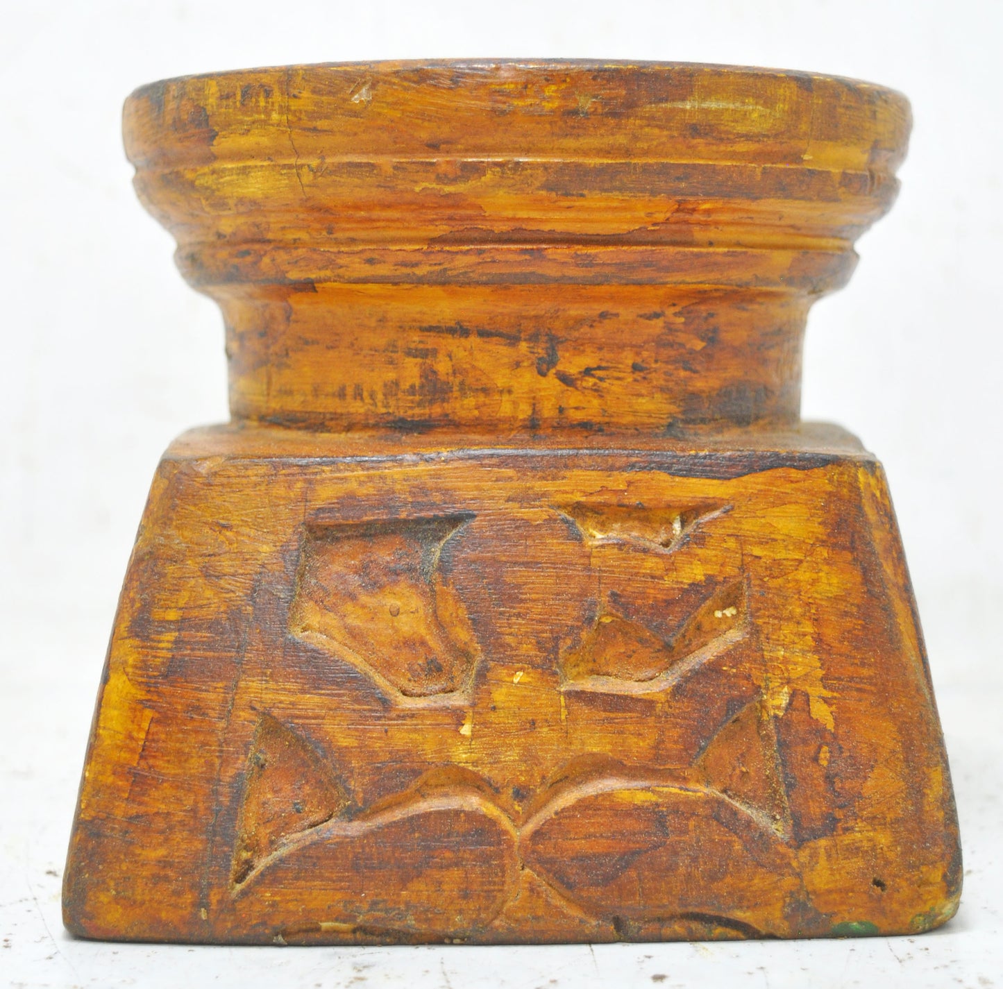 Antique Wooden Agricultural Seed Holder Bijni Original Old Hand Carved