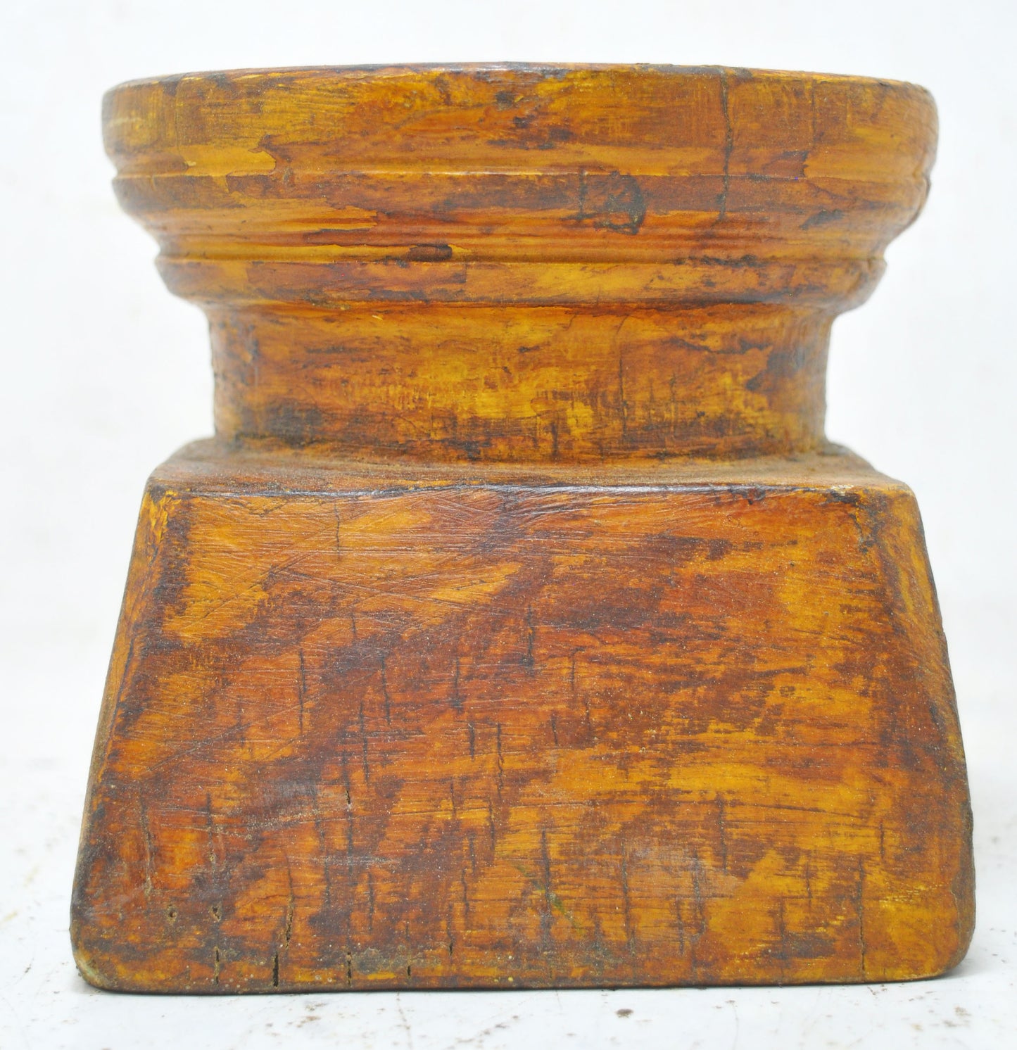 Antique Wooden Agricultural Seed Holder Bijni Original Old Hand Carved