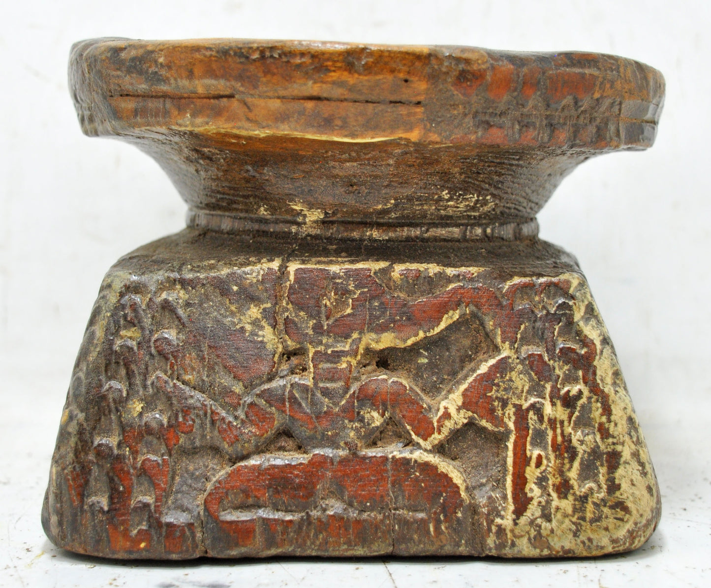 Antique Wooden Agricultural Seed Holder Bijni Original Old Hand Carved