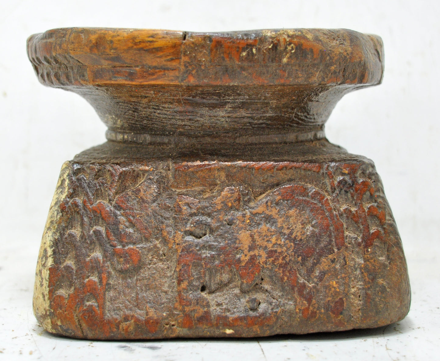 Antique Wooden Agricultural Seed Holder Bijni Original Old Hand Carved