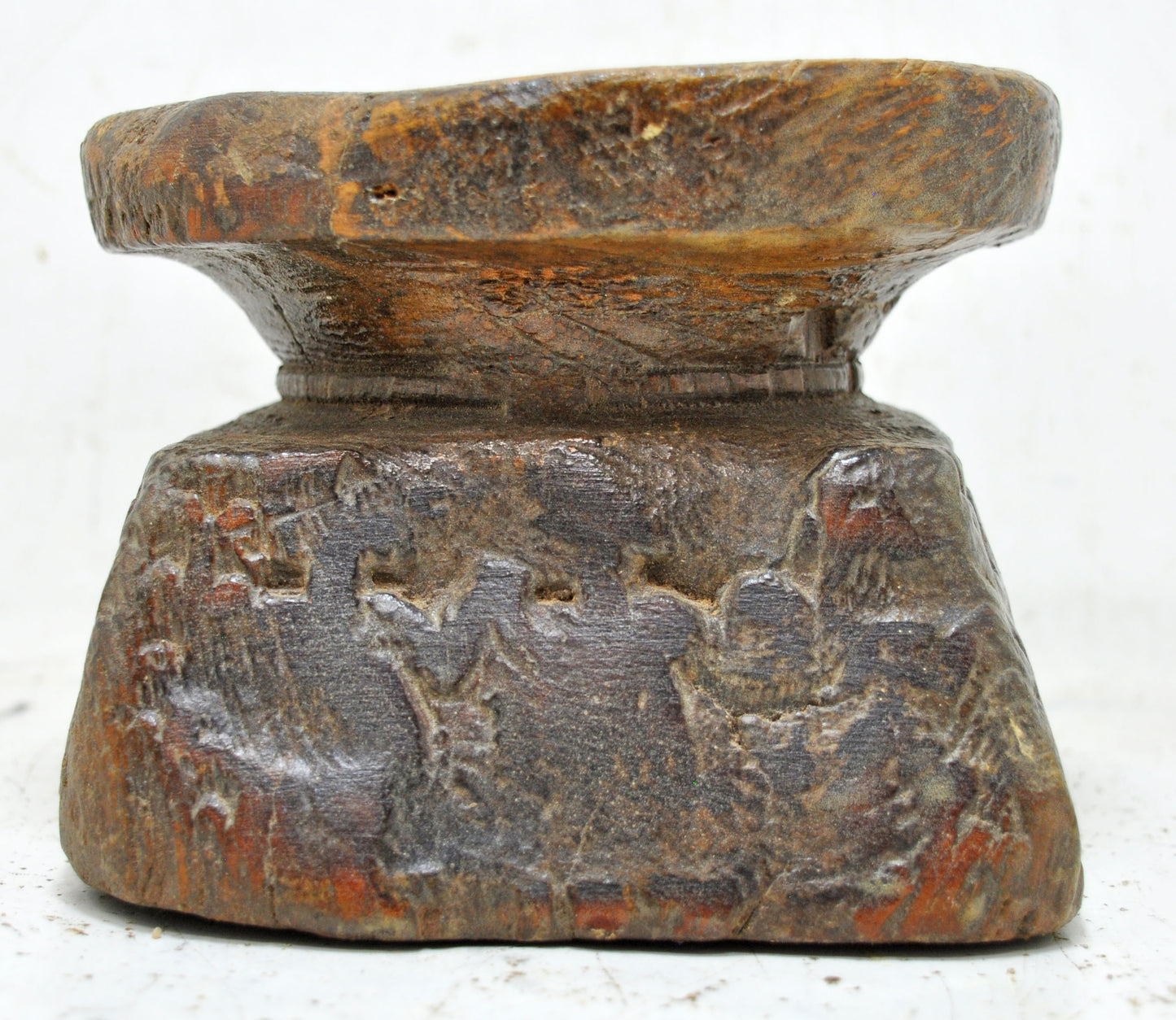 Antique Wooden Agricultural Seed Holder Bijni Original Old Hand Carved