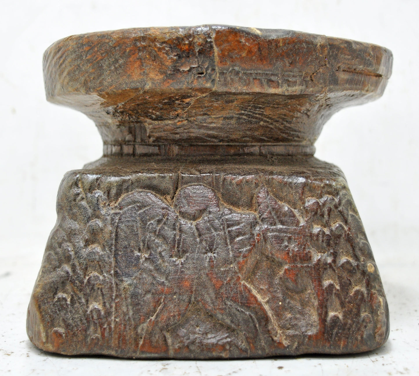 Antique Wooden Agricultural Seed Holder Bijni Original Old Hand Carved