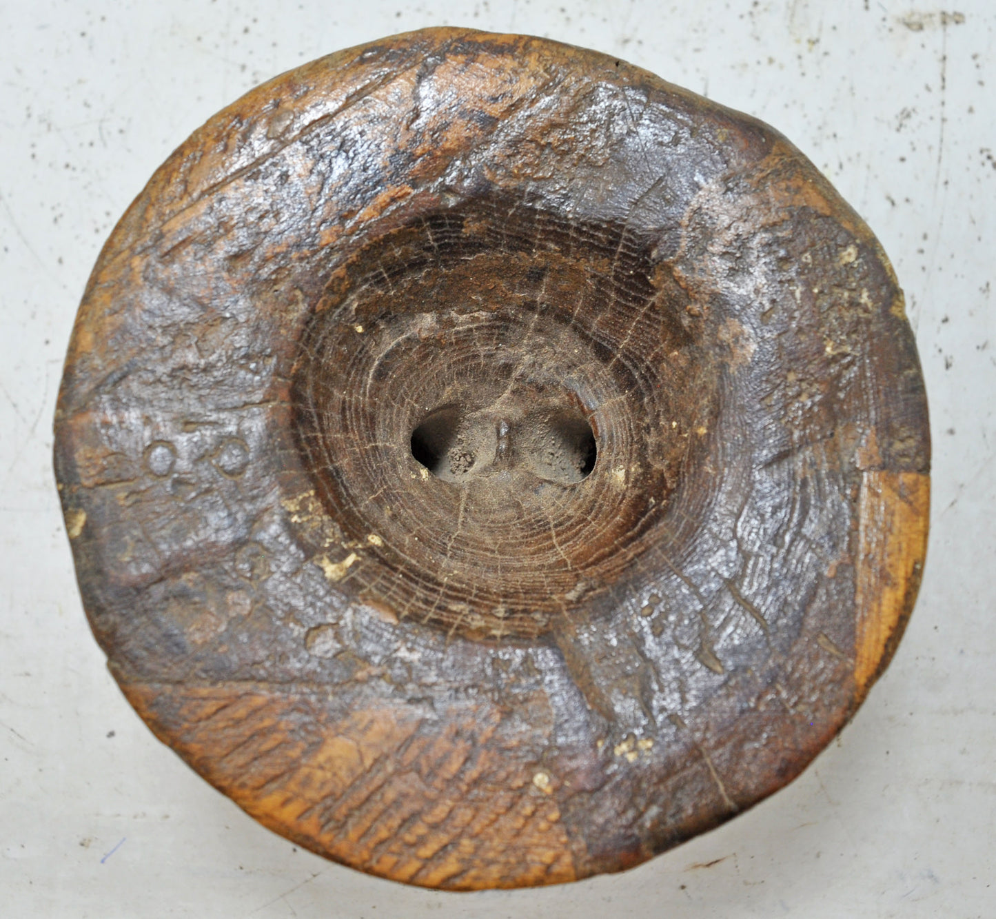Antique Wooden Agricultural Seed Holder Bijni Original Old Hand Carved