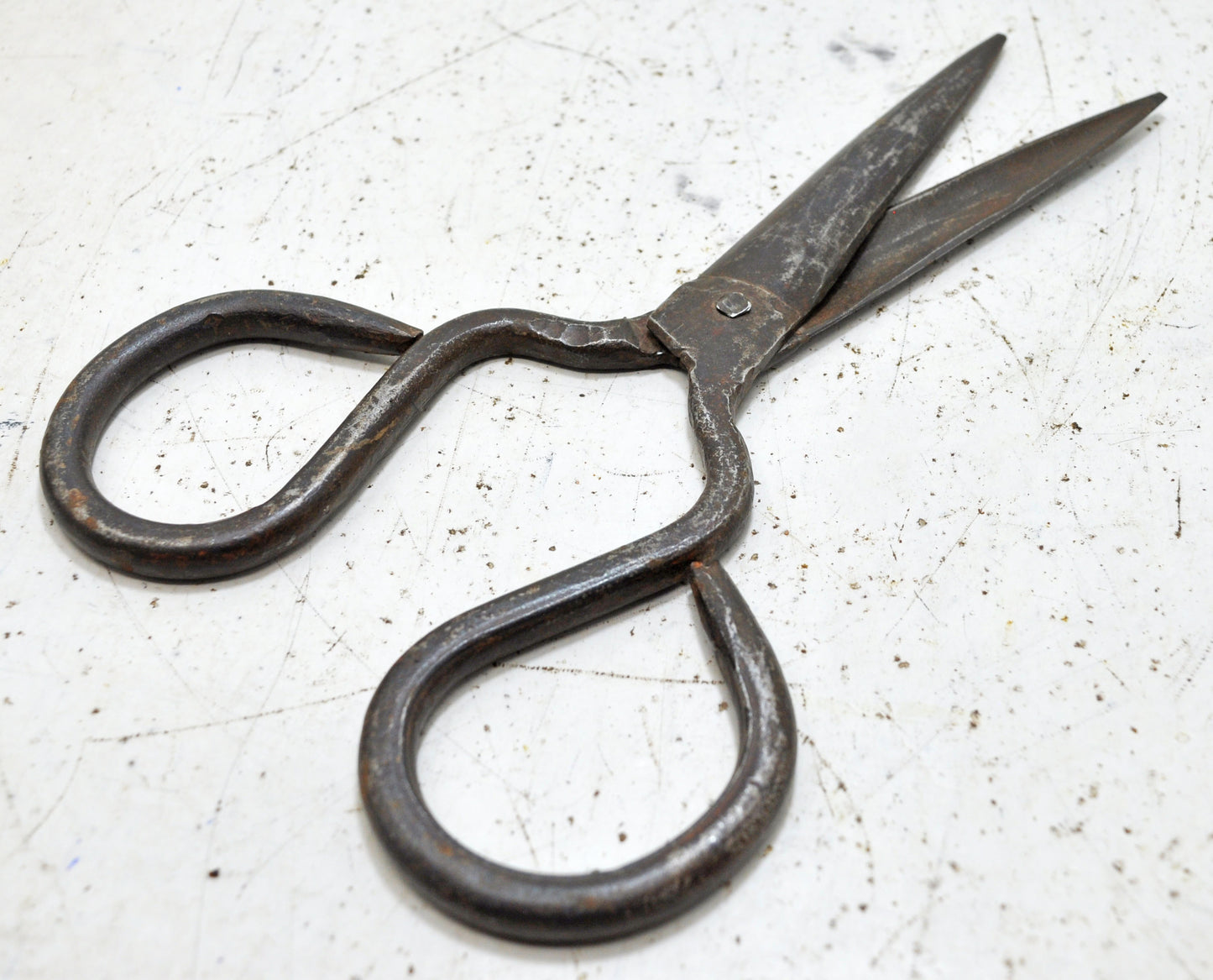 Antique Iron Long Tailor's Scissors Original Old Hand Crafted