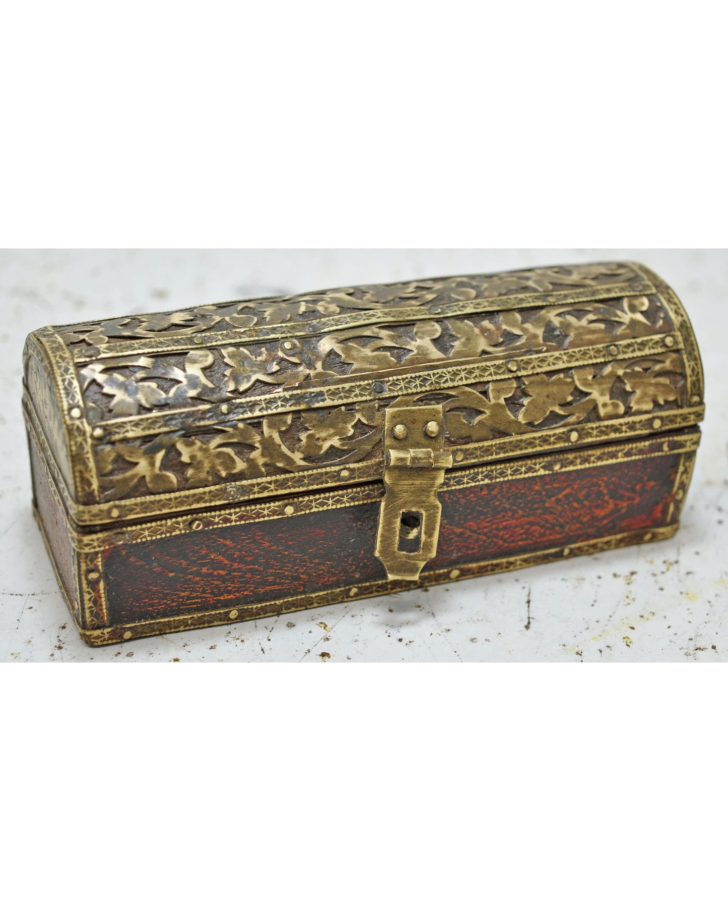 Vintage Wooden Pencil Stationary Box Original Old Hand Crafted Brass Fitted