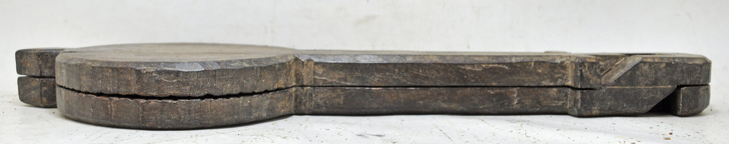 Antique Wooden Long Kitchenware Sweet Mould Original Old Hand Carved