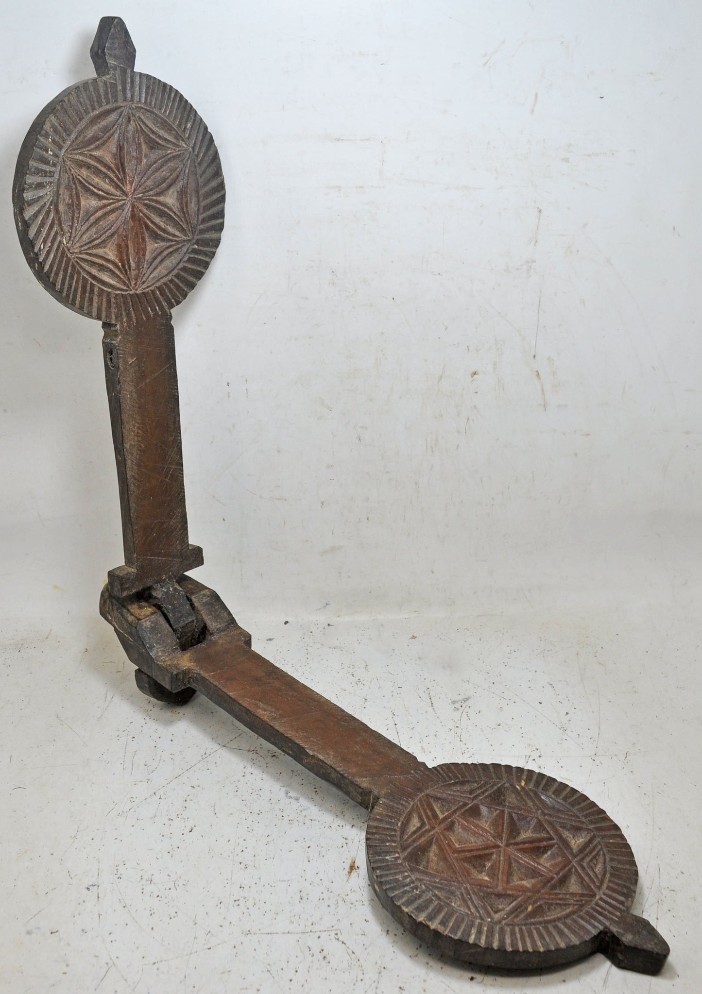 Antique Wooden Long Kitchenware Sweet Mould Original Old Hand Carved