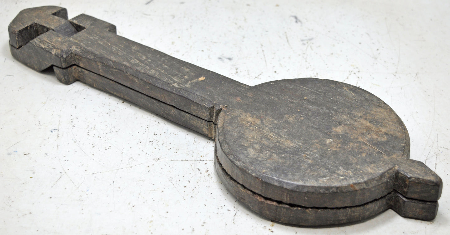 Antique Wooden Long Kitchenware Sweet Mould Original Old Hand Carved