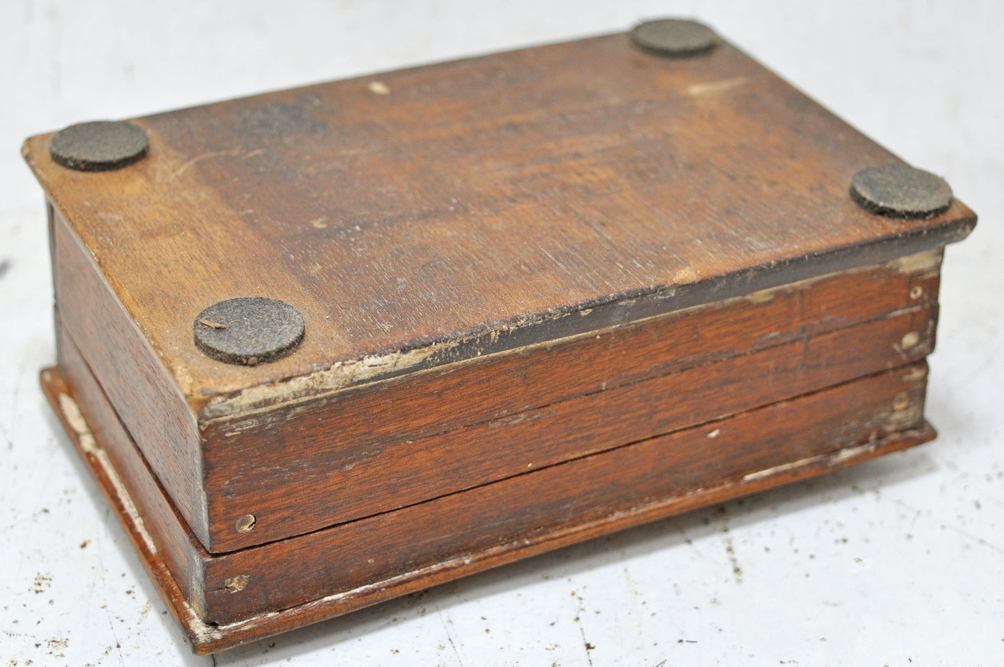 Vintage Wooden Small Storage Jewellery Box Original Old Hand Crafted Carved