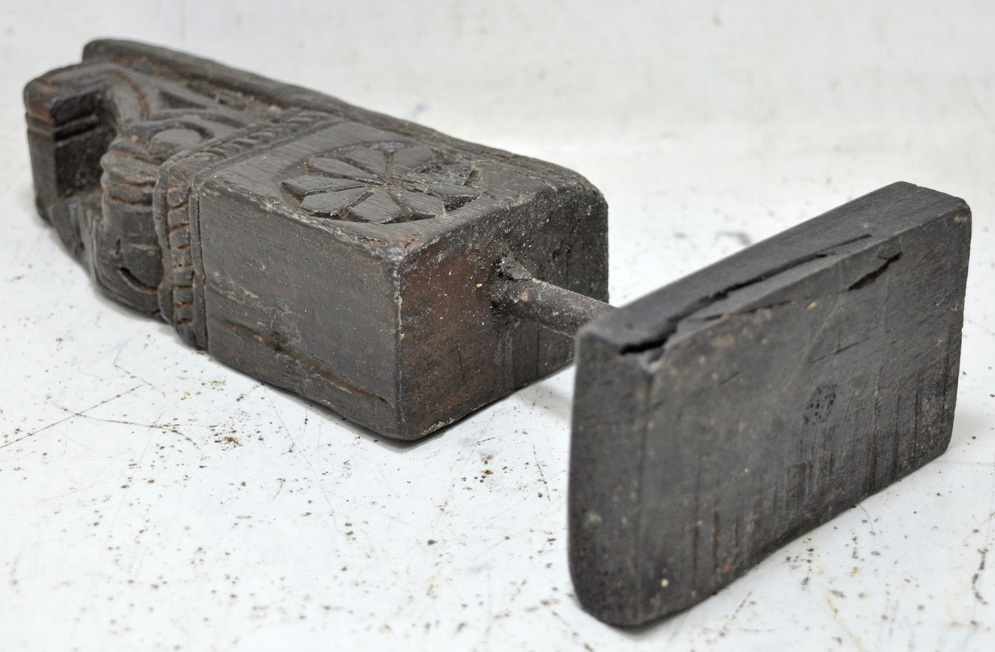 Antique Wooden Bracket Carving On Stand Original Old Hand Carved