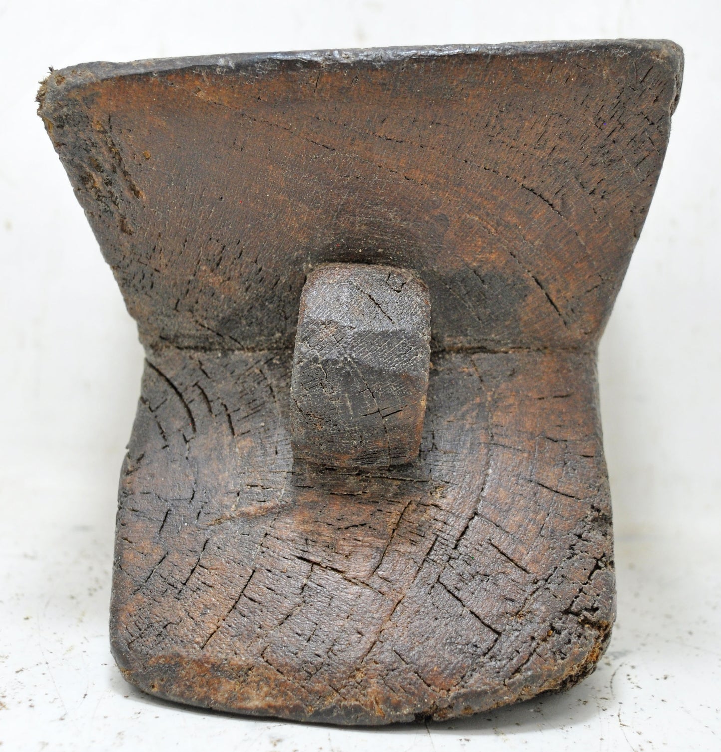 Antique Wooden Agricultural Seed Holder Bijni Original Old Hand Carved