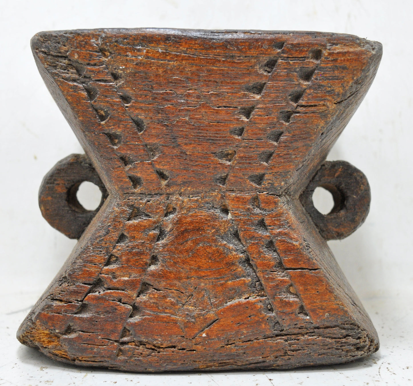 Antique Wooden Agricultural Seed Holder Bijni Original Old Hand Carved