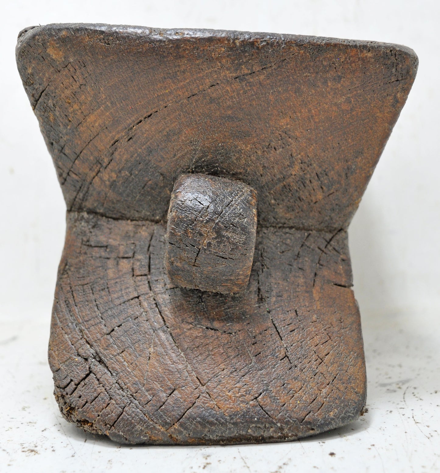 Antique Wooden Agricultural Seed Holder Bijni Original Old Hand Carved