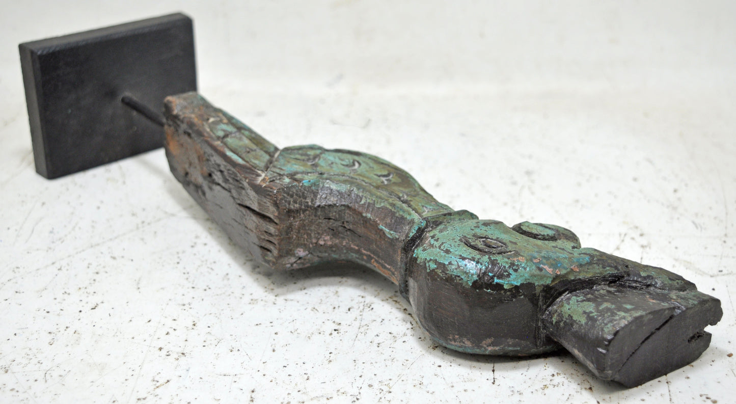 Antique Wooden Bracket Carving on Stand Original Old Fine Hand Carved