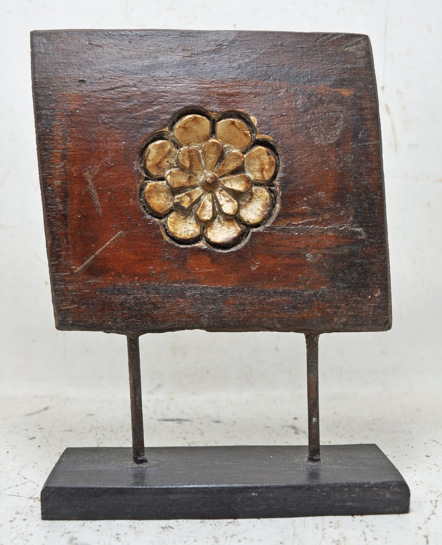 Antique Wooden Floral Carving Panel Plaque Original Old Hand Carved