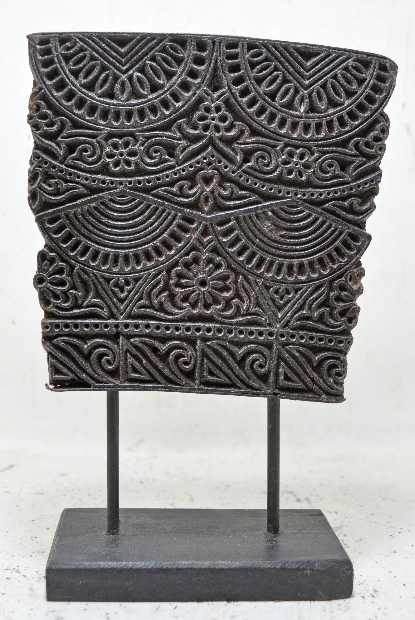 Antique Wooden Textile Printing Block Original Old Fine Floral Hand Carved