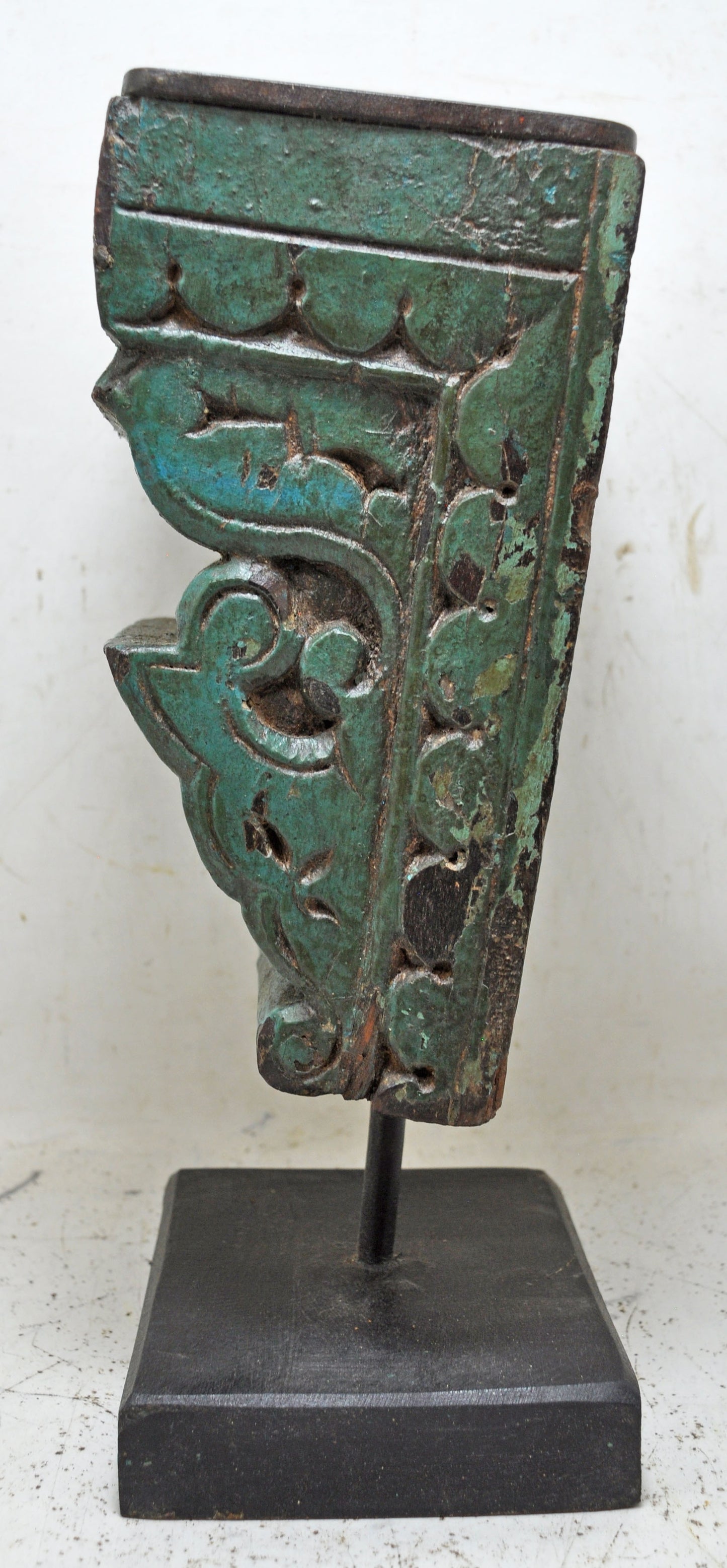Antique Wooden Heavy Architectural Bracket on Stand Original Old Hand Carved