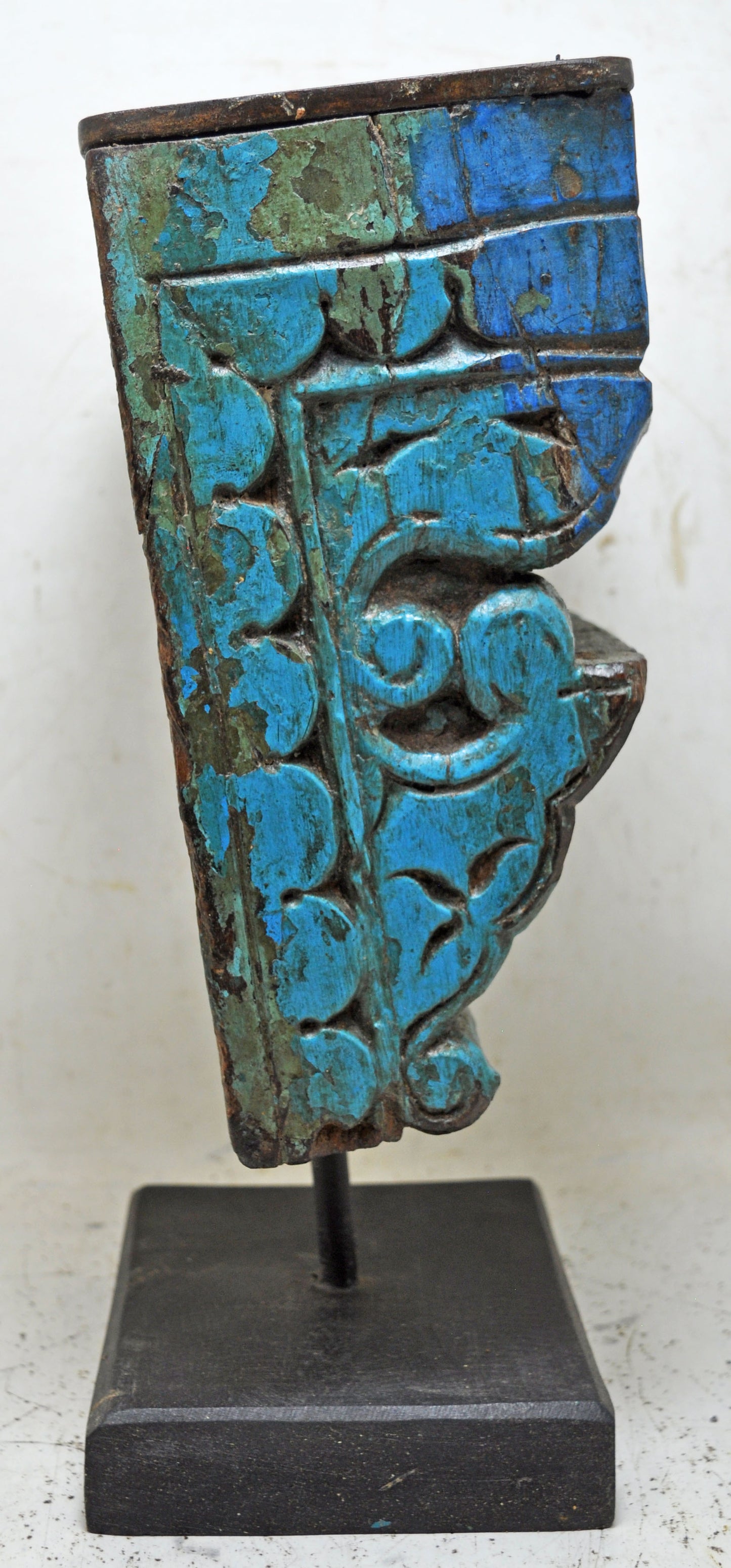 Antique Wooden Heavy Architectural Bracket on Stand Original Old Hand Carved