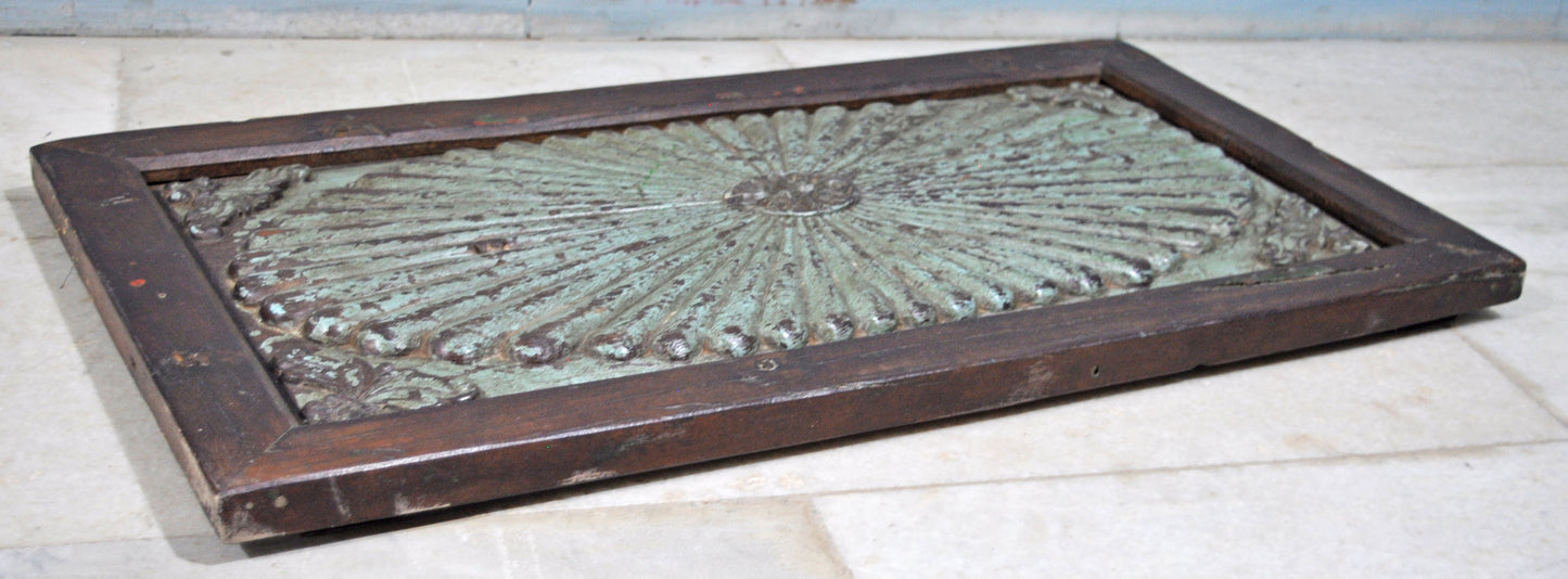 Antique Wooden Large Wall Décor Panel With Frame Original Old Fine Carved Polychrome