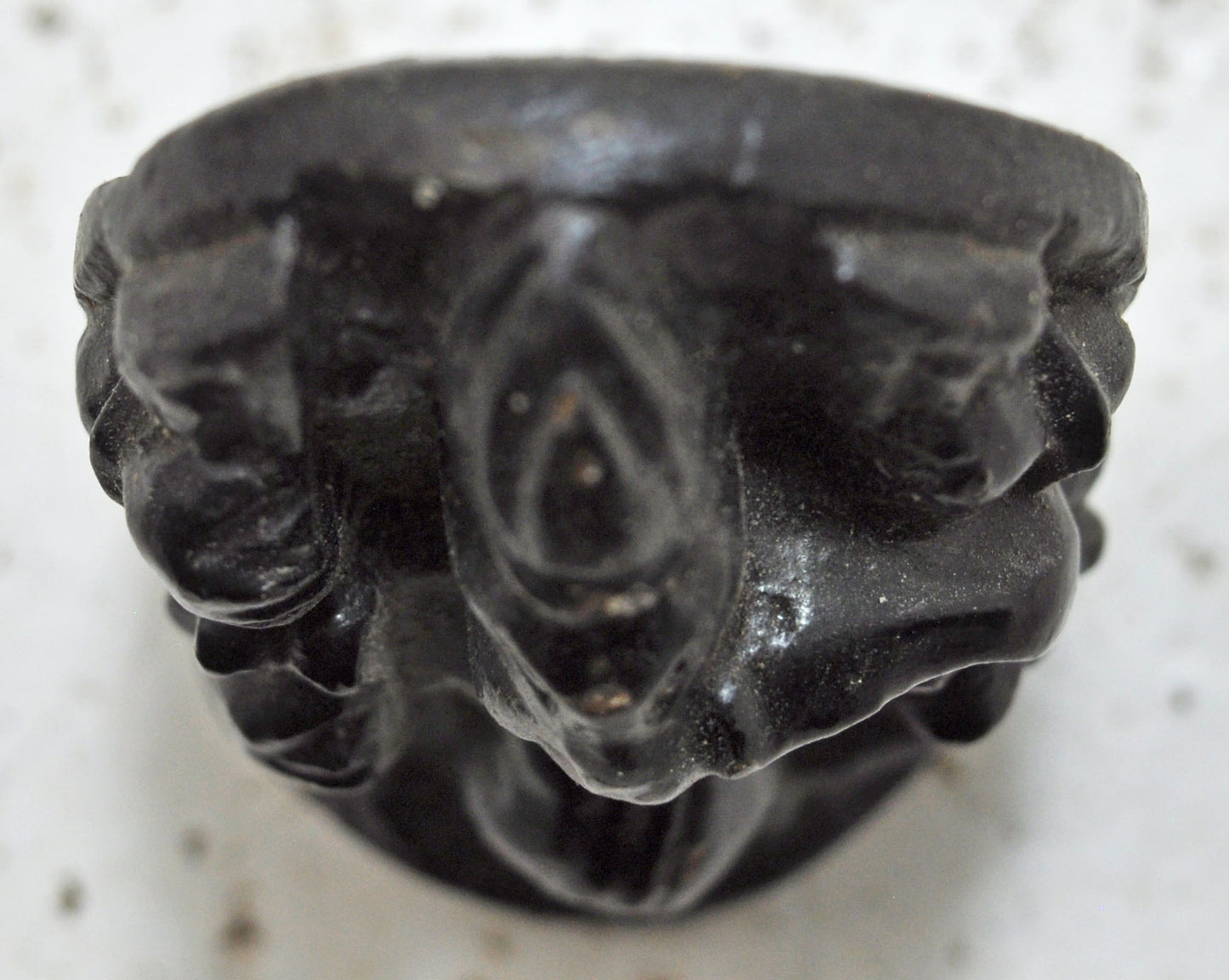 Antique Black Stone God Ganesha Idol Figurine Original Old Very Fine Hand Carved