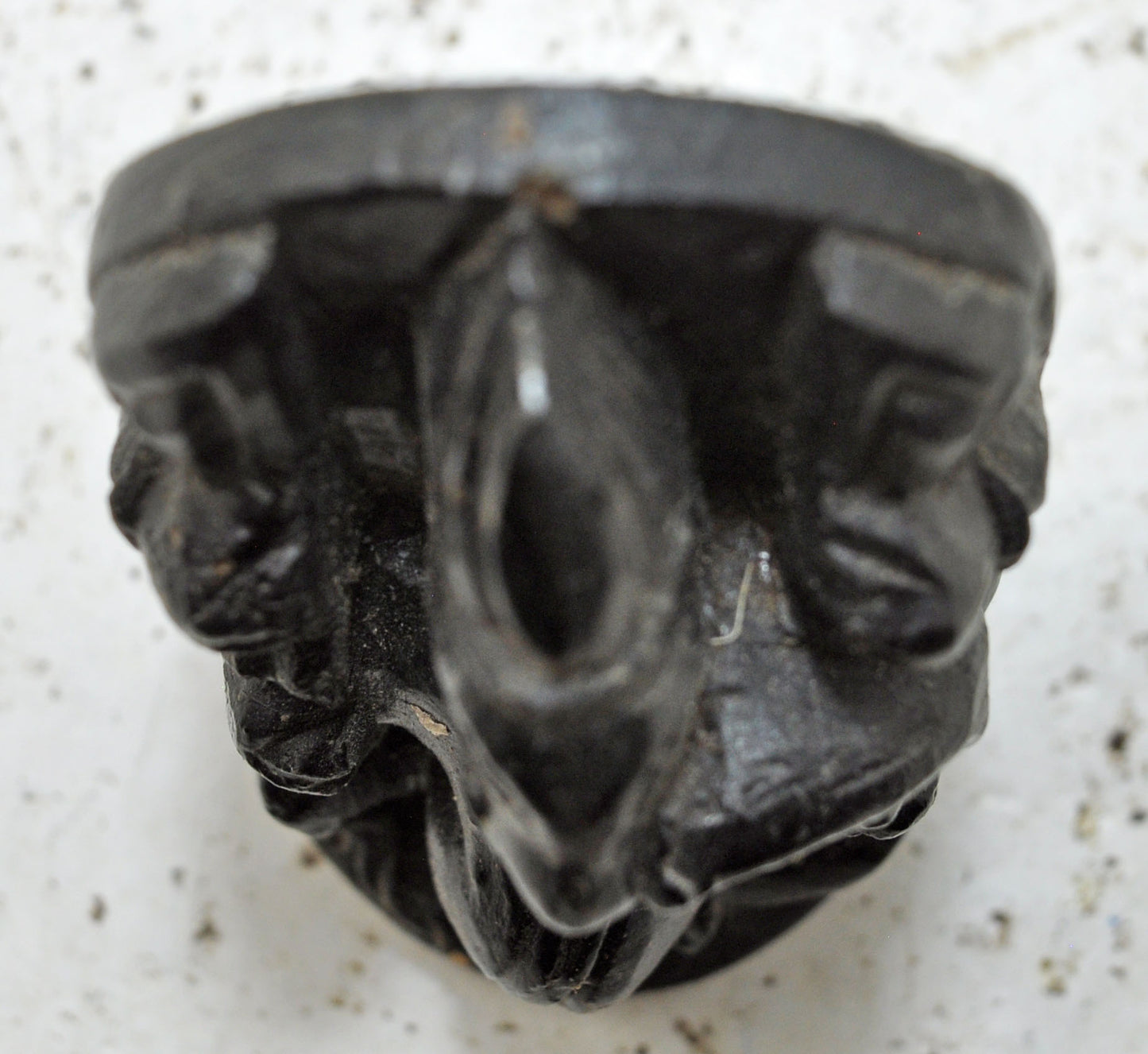 Antique Black Stone God Ganesha Idol Figurine Original Old Very Fine Hand Carved