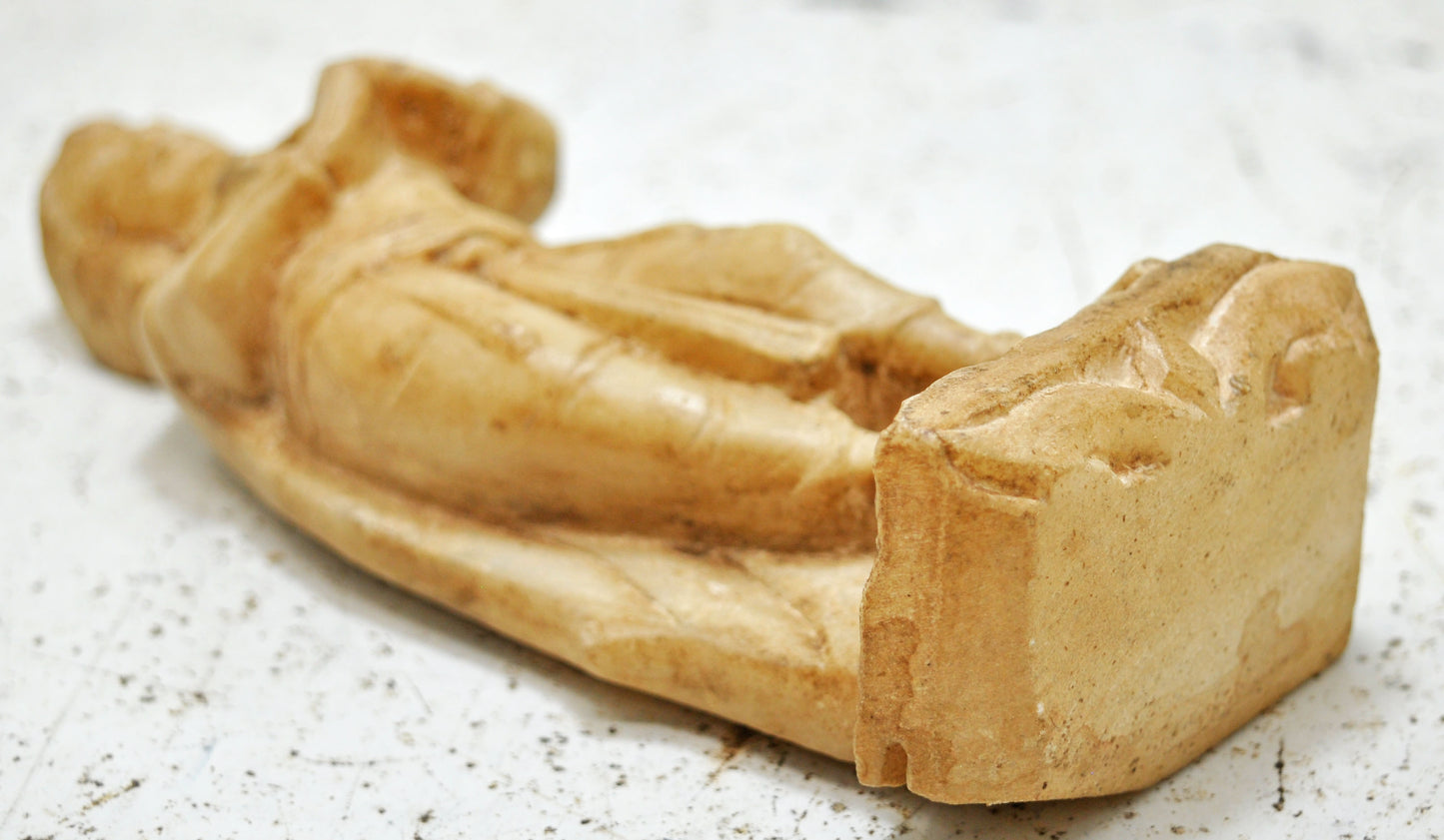 Antique White Marble Lady Apsara Musician Figurine Original Old Very Fine Hand Carved