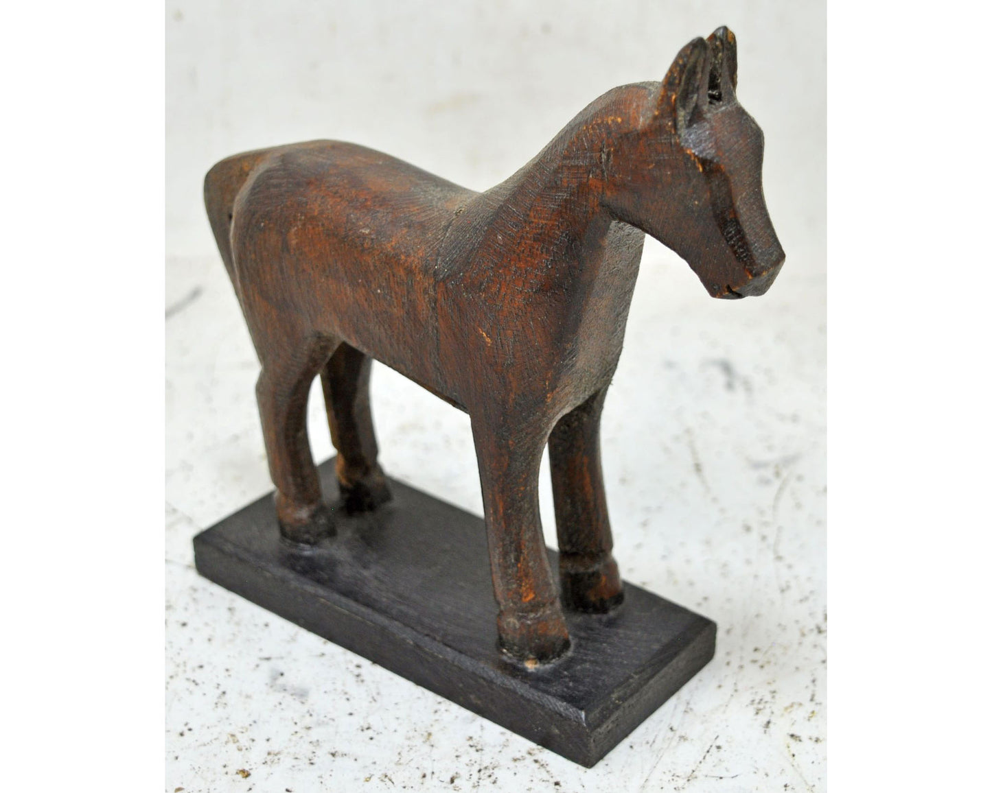 Vintage Wooden Small Horse Figurine Original Old Hand Carved