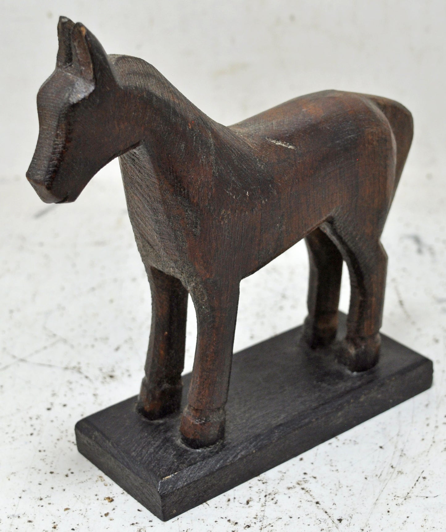 Vintage Wooden Small Horse Figurine Original Old Hand Carved